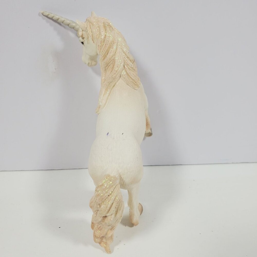 2004 Schleich White Unicorn Glitter Sparkle Mane And Tail Figurine 4 Inches - Picture 10 of 15